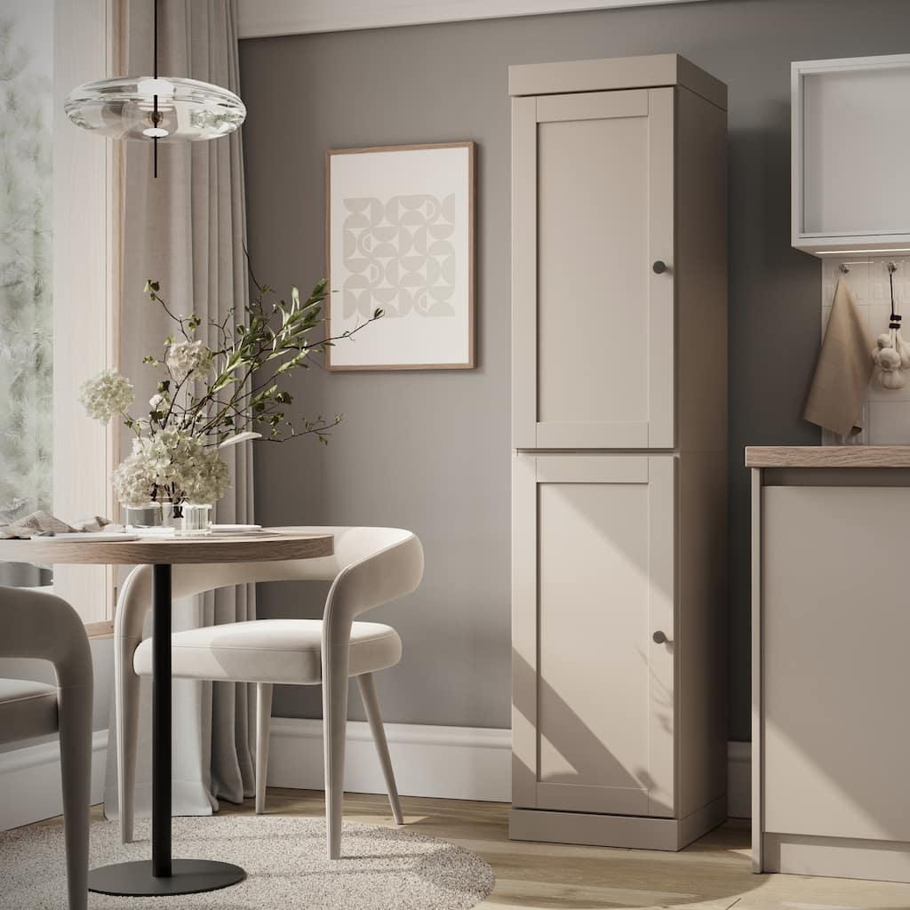 Palace Imports 100% Solid Wood 16.5" Kitchen Pantry Cabinet with Shaker Doors and Adjustable Shelves