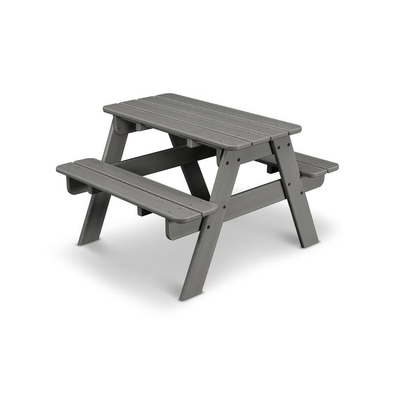 POLYWOOD Kids Outdoor Picnic Table - Slate Grey