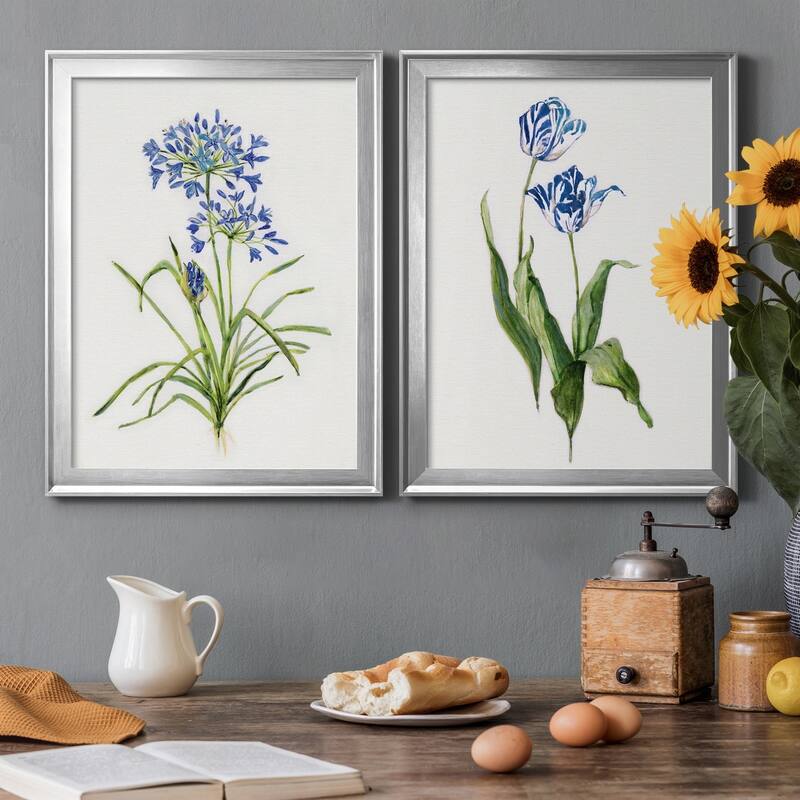 Blue Lively Botanical I Premium Framed Print - Ready to Hang - Multi-Color