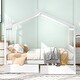 preview thumbnail 14 of 22, Natural Wood Full Size House Bed with Storage Drawers and Headboard for Kids