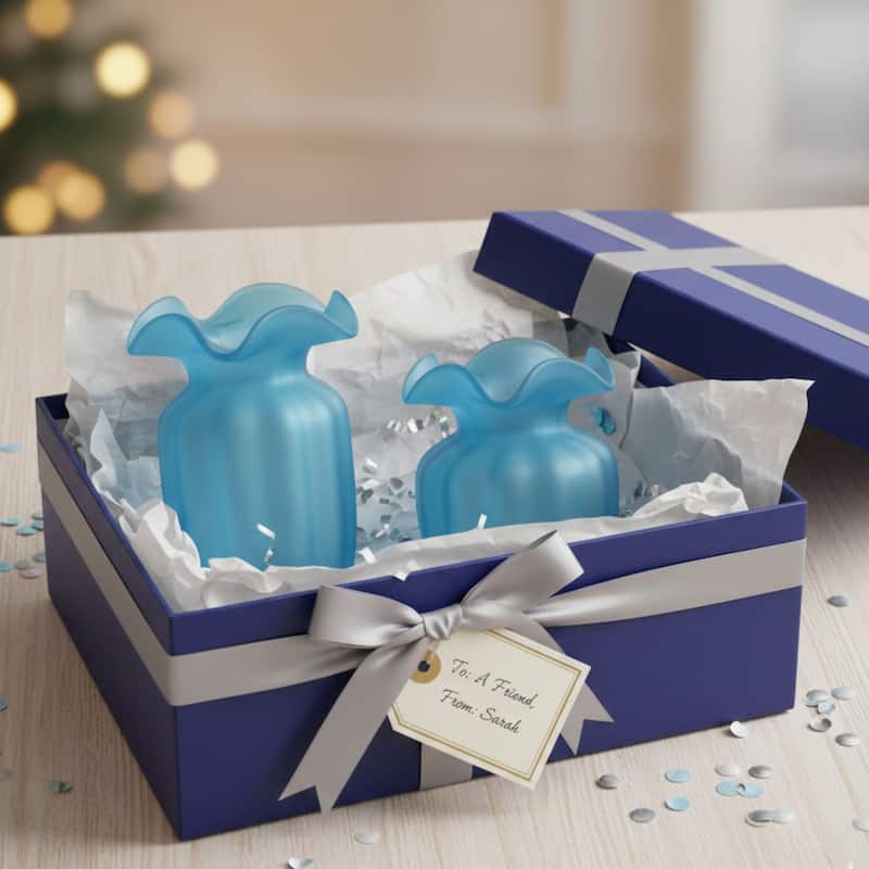 Fleurine Set of 2 Fluted Blooming Decorative Glass Flower Table Vases