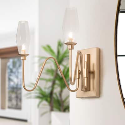 Vendange Modern Rustic Flower Bathroom Vanity Lights Wall Sconce Glass Bedroom