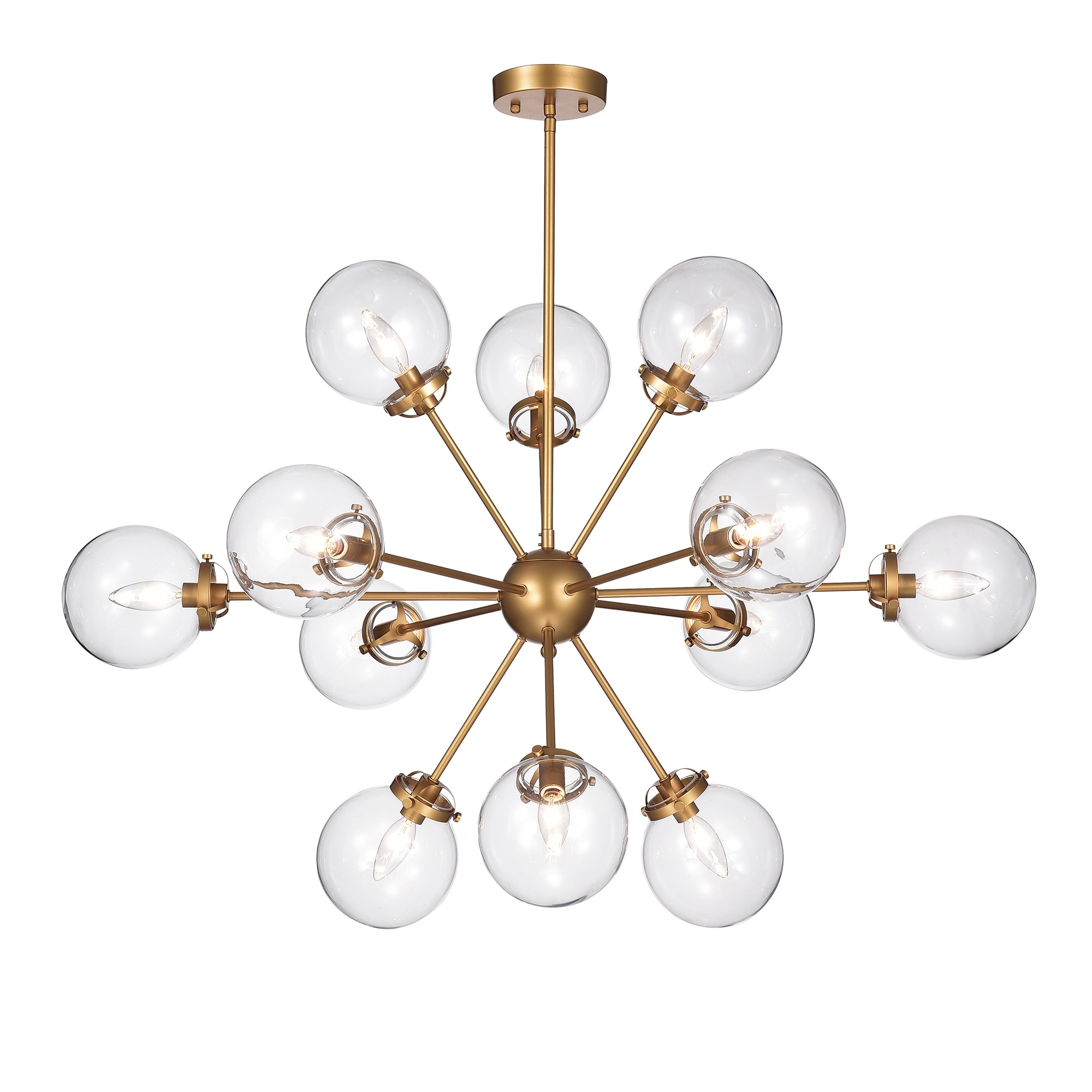 Masakee 12 Light Gold Sputnik Chandelier With Glass Sphere Shades On Sale Overstock 25694428