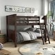 preview thumbnail 1 of 15, Dylan Transitional Walnut Solid Wood Convertible Bunk Bed by Furniture of America Full Over Full