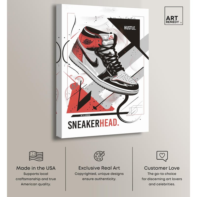 Stylish Sneakerhead Canvas by Art Remedy, Gallery Wrapped