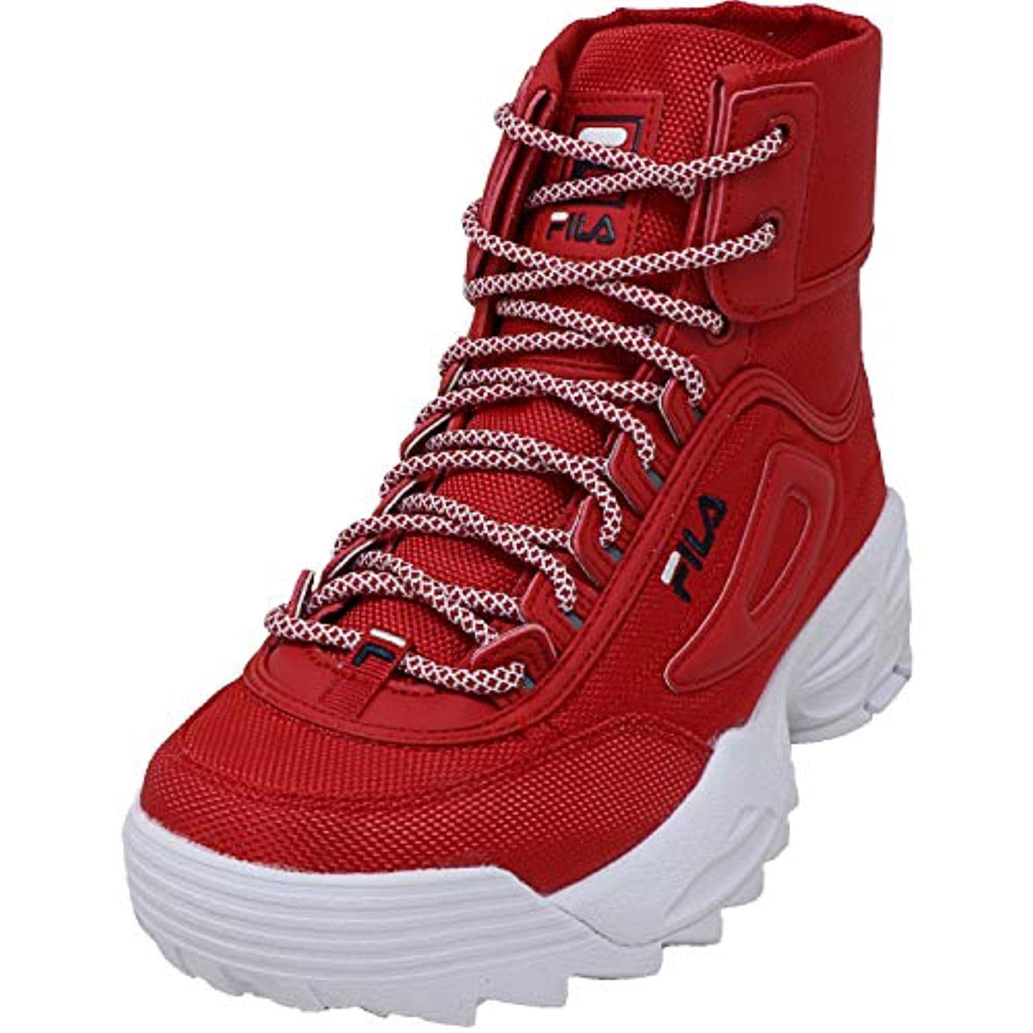 all red high top filas