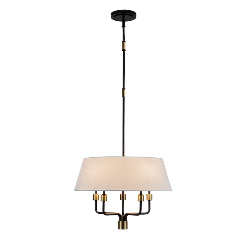 Artcraft Providence 5-Light Pendant - Black with Brushed Brass Accent