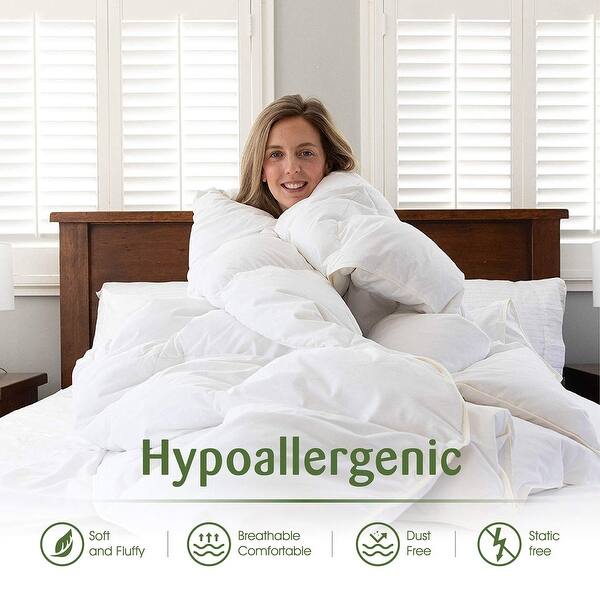 Shop Alpha Home Goose Down Comforter Duvet Insert Hypo Allergenic All Season Down Comforter Solid White On Sale Overstock 29809200