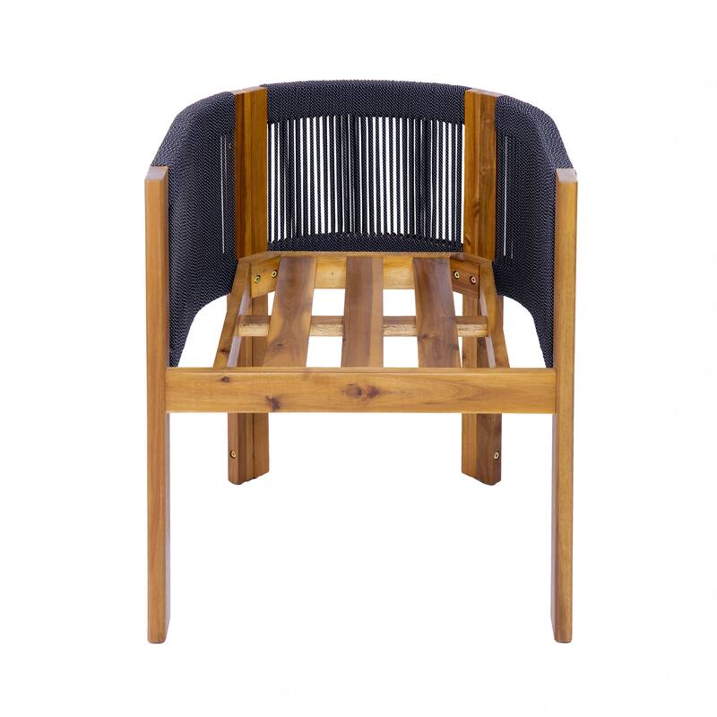 Christopher Knight Home - Aurelia Modern Acacia Wood Outdoor 9-Piece Dining Set with Woven Rope Back Chairs and Cushions