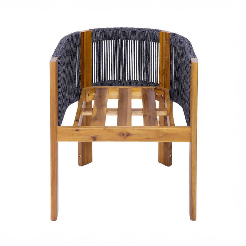Christopher Knight Home- Alex Patio Acacia Wood Dining Chairs With Rope Armrests (Set of 2)