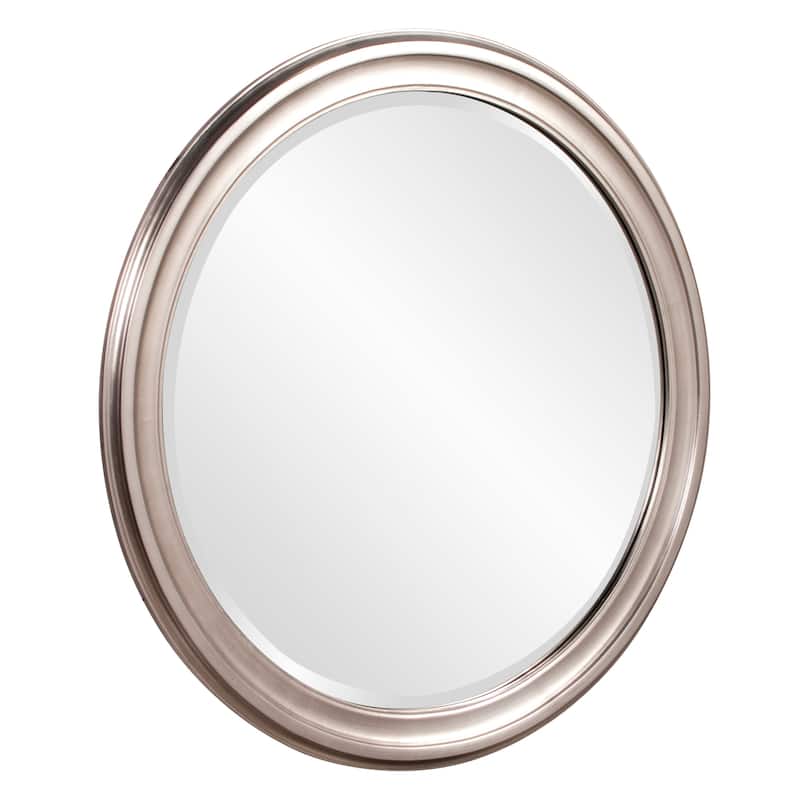 Allan Andrews Round Warm Silver Wood Framed Wall & Accent Mirror - 36"D