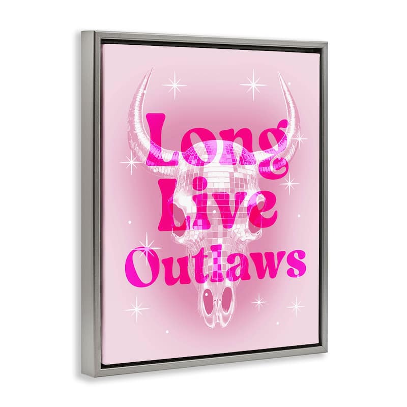 Stupell Glam Long Live Outlaws Framed Floater Canvas Wall Art Design By Lil' Rue