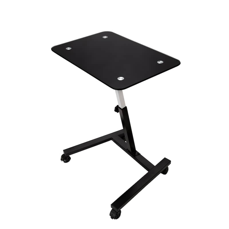 airLIFT 23.6" Tempered Glass Height Adjustable Mobile Laptop Desk Cart
