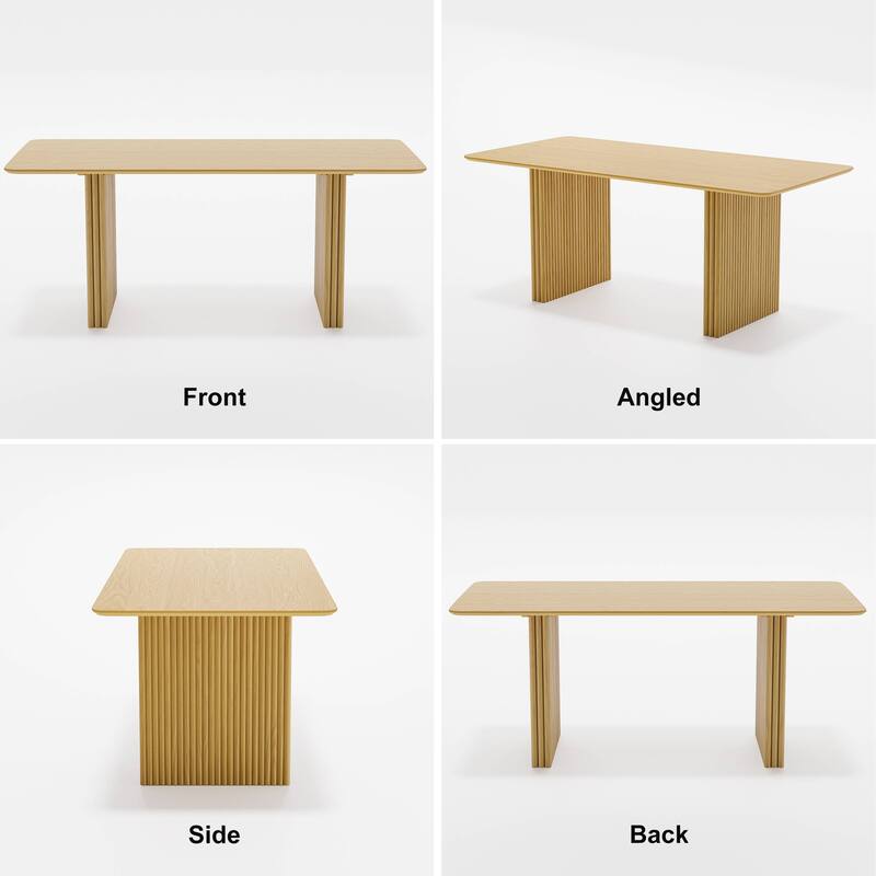 Lumioca Abberton Oak Wood Double Pedestal Base Dining Table