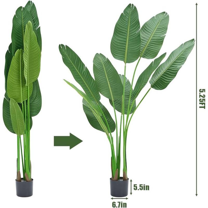 5.2ft Artificial Travellers Plants Fake Potted Silk Tree with Planter