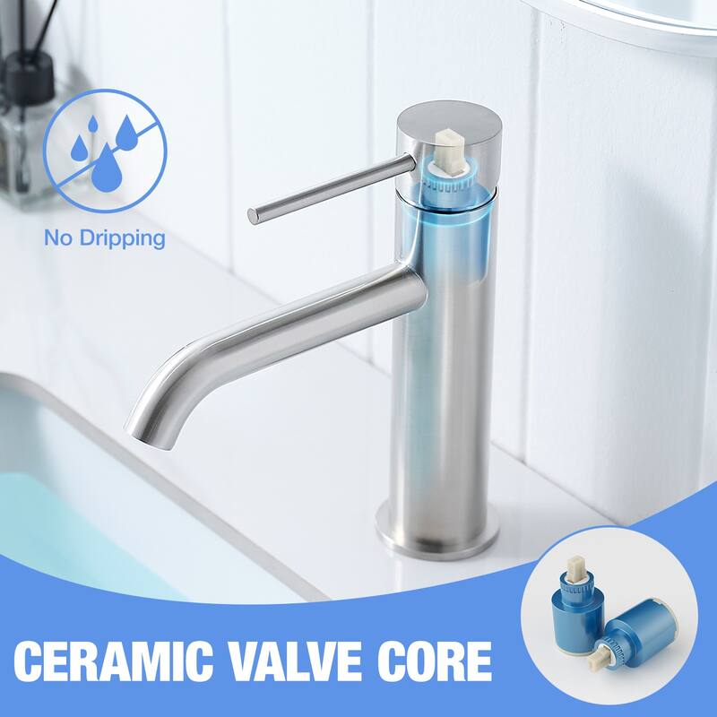 Single-Handle Deck-Mounted Bathroom Sink Faucet