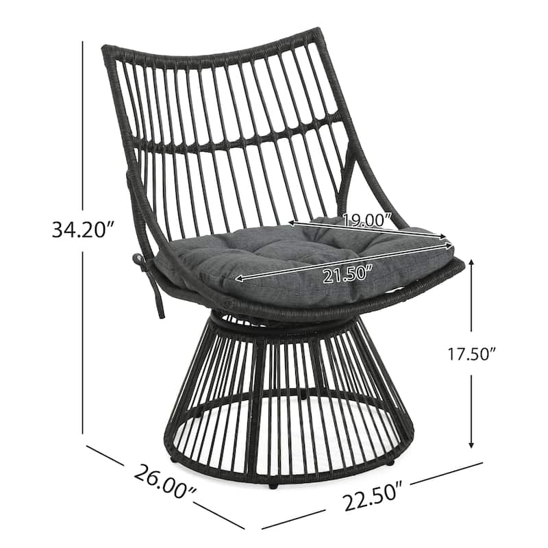 Caryl Outdoor Wicker High Back Lounge Chair (Set of 2) by Christopher Knight Home