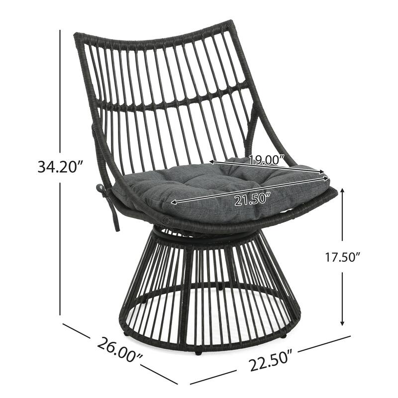 Caryl Wicker Outdoor Club Chair with Cushions by Christopher Knight Home