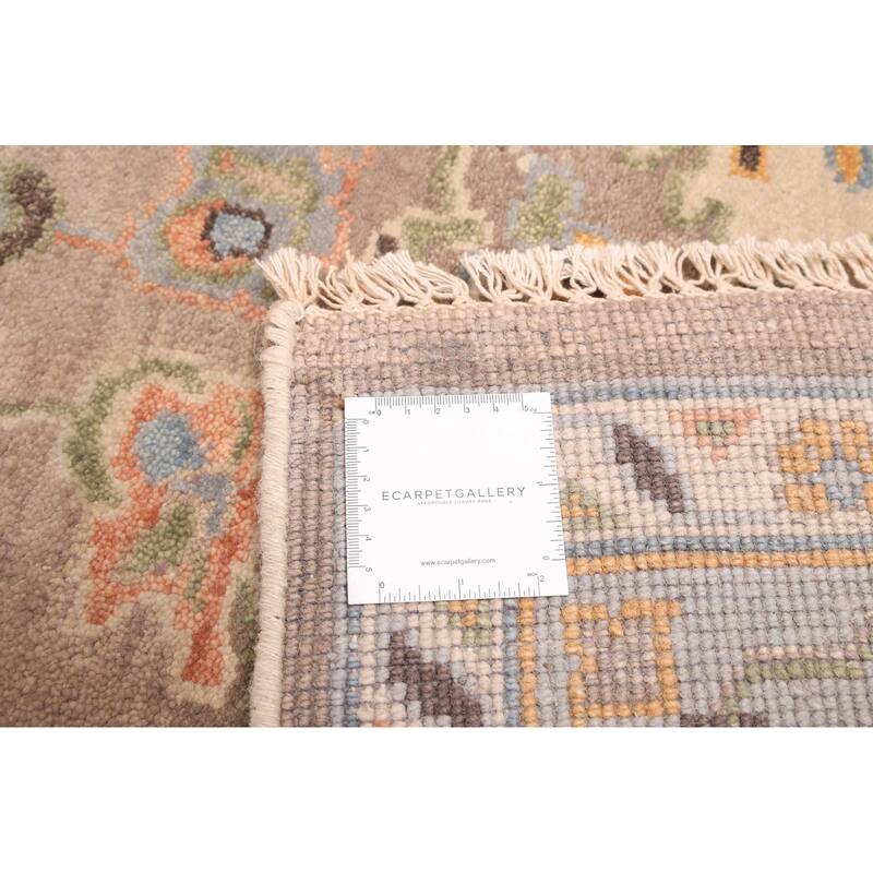 ECARPETGALLERY Hand-knotted Modern Oushak Taupe Wool Rug - 8'1 x 9'11