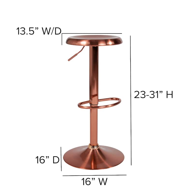 Adjustable Height Retro Barstool - 16"W x 16"D x 23" - 31"H