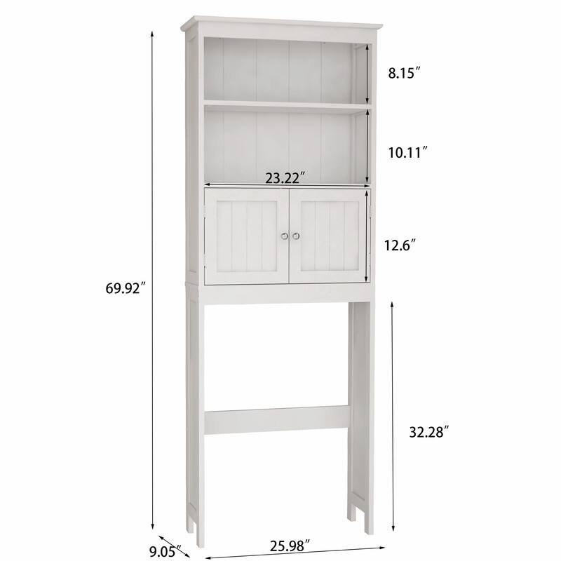 Over The Toilet Bathroom Cabinet with 2 Doors,Wood Storage Organizer Cabinet