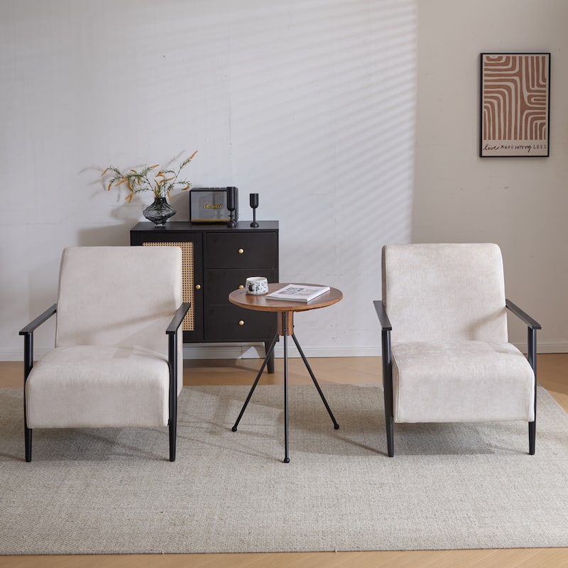 Roomfitters 26.38" Modern Lounge Chair with Polyester Upholstery and Sturdy Metal Frame, Living Room or Office