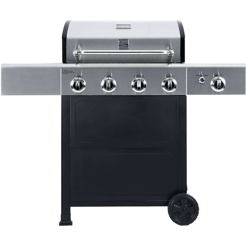 Kenmore 4-Burner Propane Gas Grill, Open Cart Style in Stainless Steel/Black