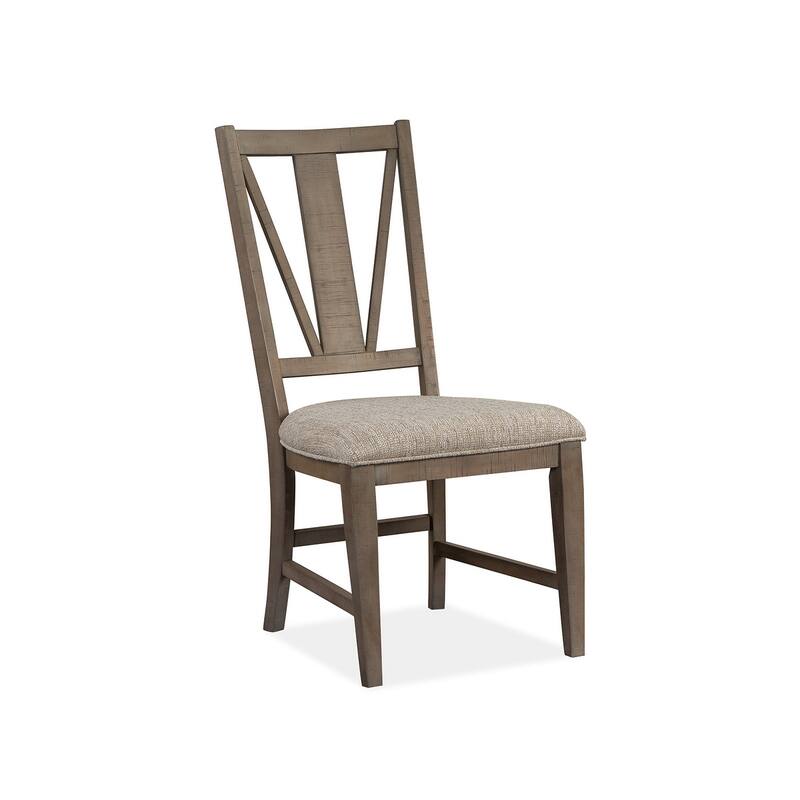 Magnussen Home Paxton Place Dovetail Grey Upholstered Side Chair Two Pack - 19.75''W x 23.25''D x 40''H - Set of 2 - 19.75''W x 23.25''D x 40''H - Dovetail Grey - Dining Height