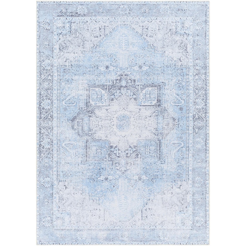 Livabliss Amelie Vintage Medallion Machine Washable Area Rug