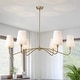 preview thumbnail 1 of 54, Starsky 6-Light Modern Classic Chandelier with White Linen Shades