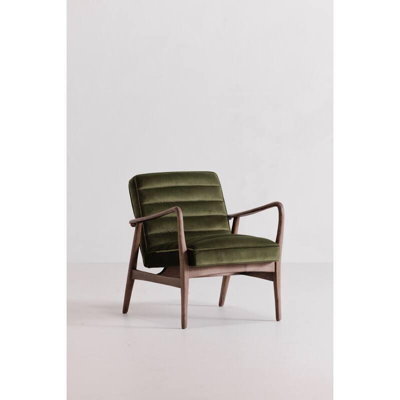 Aurelle Home Ash Wood and Upholstery Arm Chair - 30" wide x 27" deep