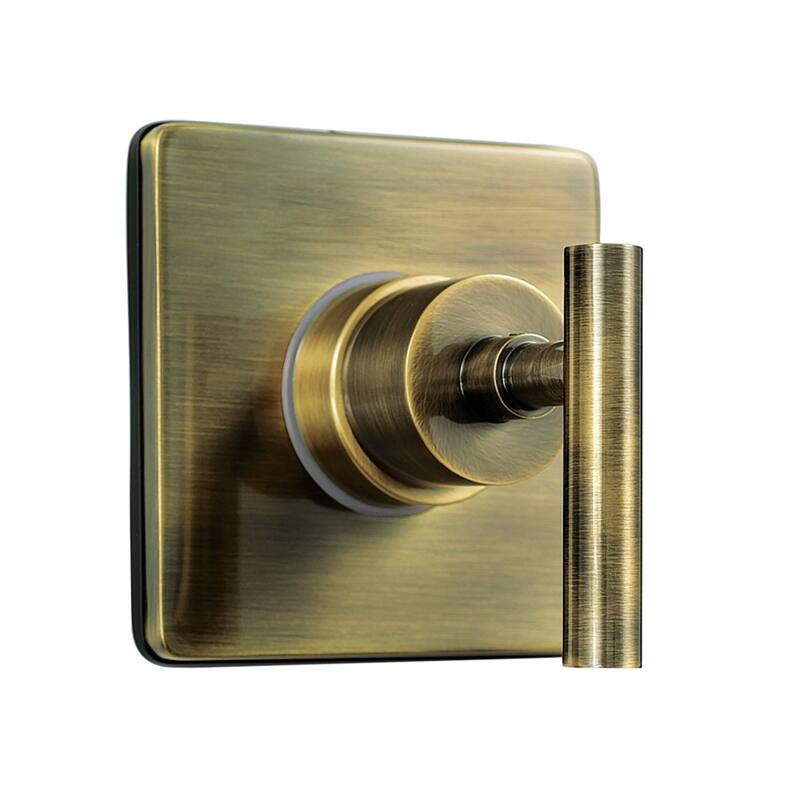 Kingston Brass Manhattan Single-Handle Three-Way Diverter Valve with Square Trim Kit - Antique Brass