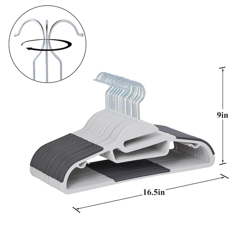 Non-Slip Plastic Clothes Hangers with clips Heavy Duty Dry Wet Clothes Hangers Space-Saving Swivel Hook
