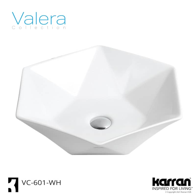 Karran Valera 19" Vitreous China Vessel Bathroom Sink in White