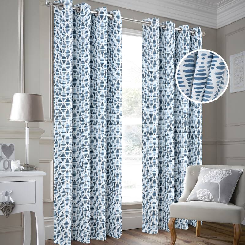 Justice Geometric Privacy Window Curtain Panel 84" or 95"