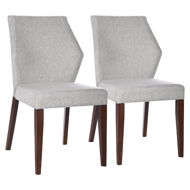 GDFStudio - Luca Modern Upholstered Fabric Dining Chair with Solid Wood Frame & Padded Back, Set of 2 - 25"
