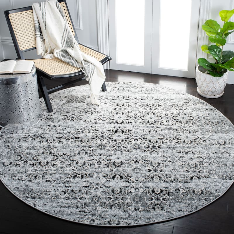 SAFAVIEH Lagoon Nejla Distressed Rug - 6'7" Round - Grey/Ivory