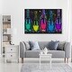preview thumbnail 18 of 64, Luminous Party Champagne, Colorful Party Bubbles Modern Black Canvas Wall Art Print for Dining Room