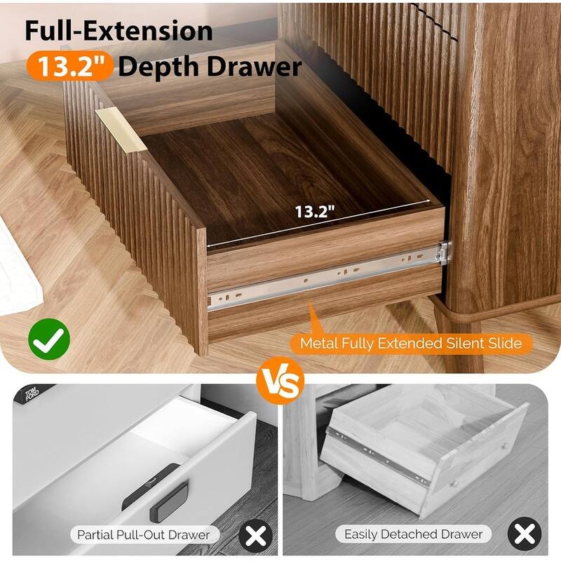 5 Drawer Grille Dresser Walnut Tone P2 Particleboard Density Board 23.7x15.6x44.9 inches