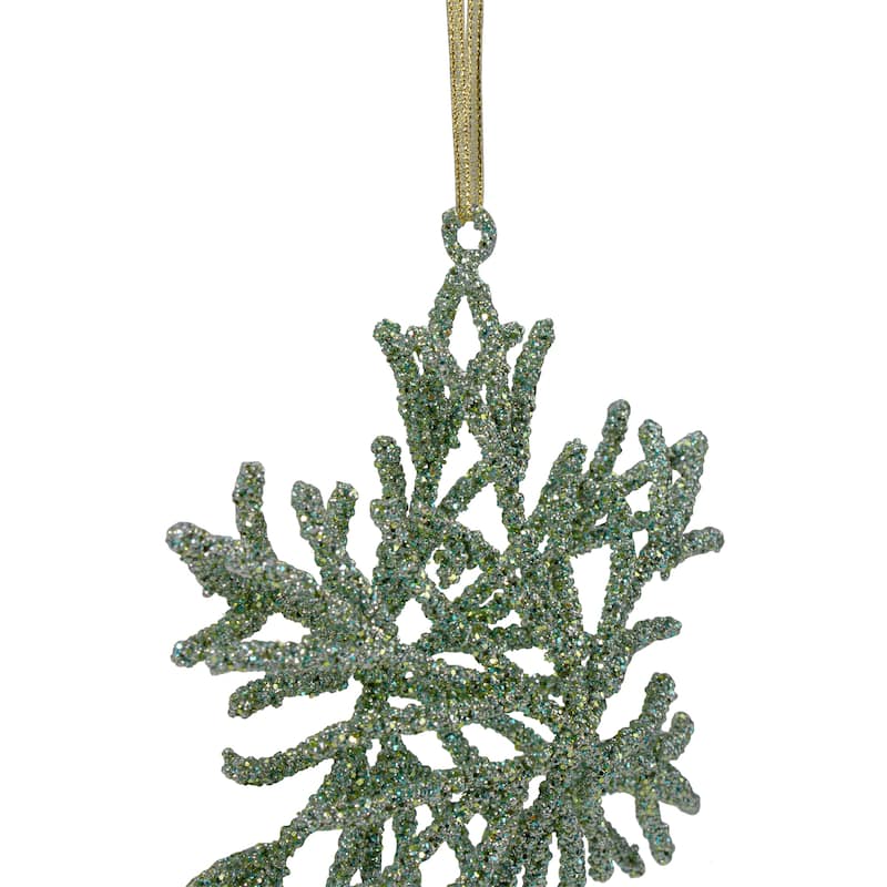 7.5" Glitter Snowflake Christmas Ornament