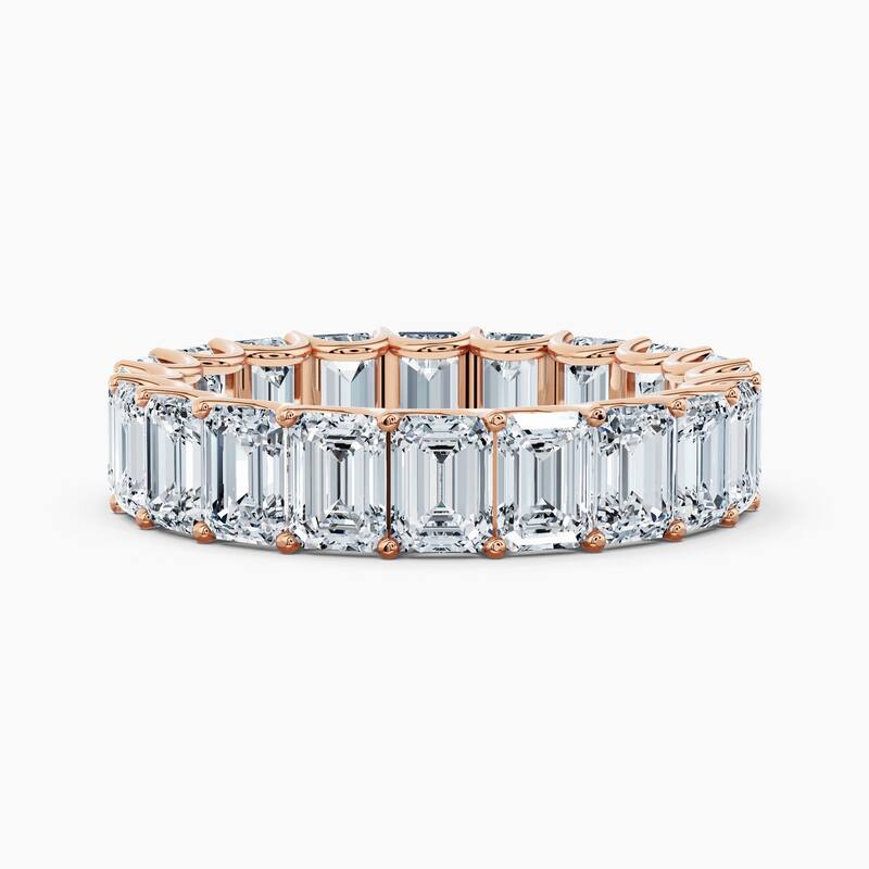 Auriya 14k Gold Emerald North-South Lab Grown Diamond Eternity Band 2.90 - 12.75 ct. tw. (F-G, VS) - 6.00 ct. wt. - 6 - Rose