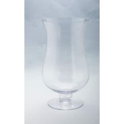 16" Handblown Glass Hurricane Pillar Candle Holder