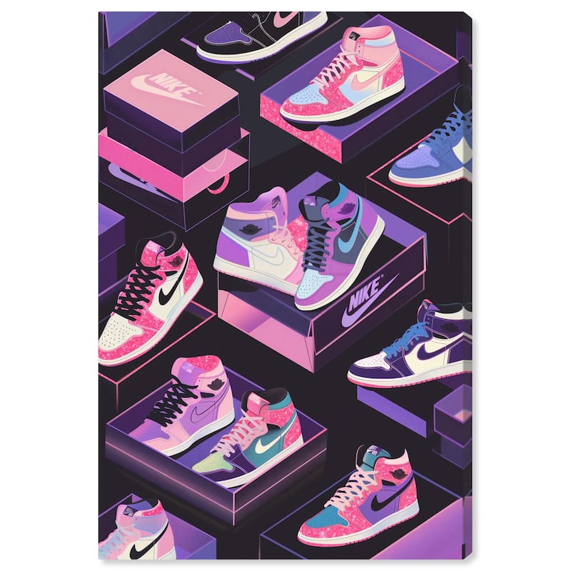 Neon Pastels Sneakers Canvas by Art Remedy, Gallery Wrapped - 24" x 36"
