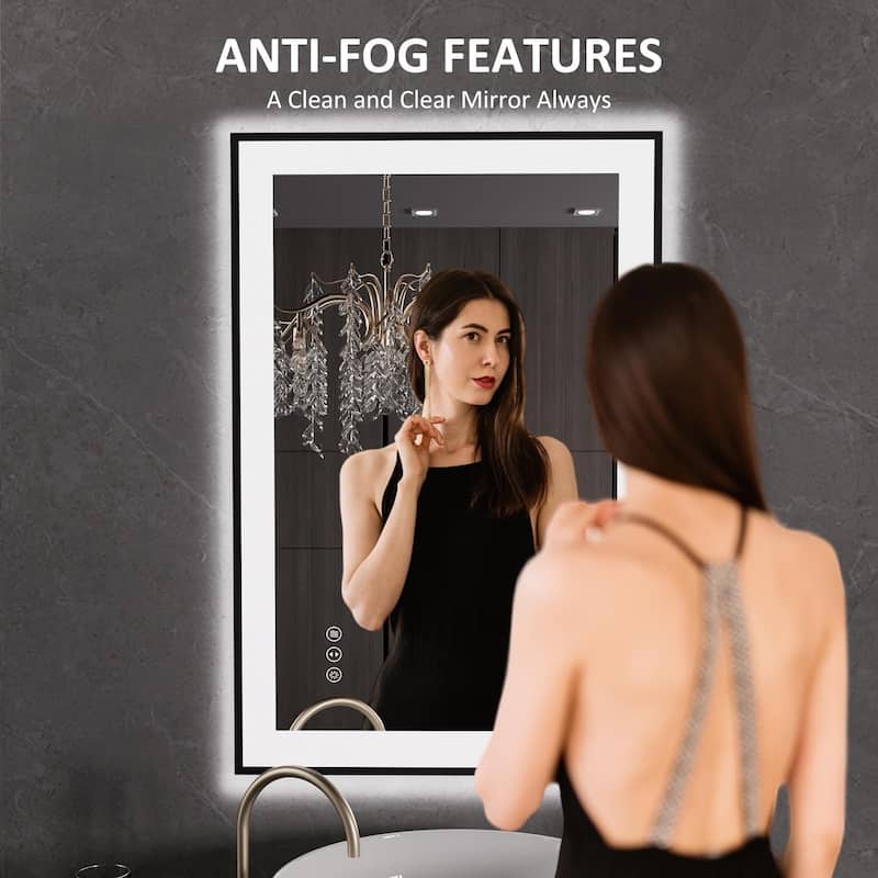 24x36 Inch Frameless LED Bathroom Mirror,Smart Mirror