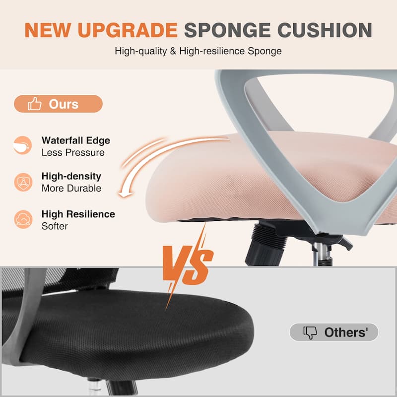Home Office Desk Chair with Footrest, High-Back Mesh Rolling Swivel Reclining Chairs with Wheels, Comfortable Headrest