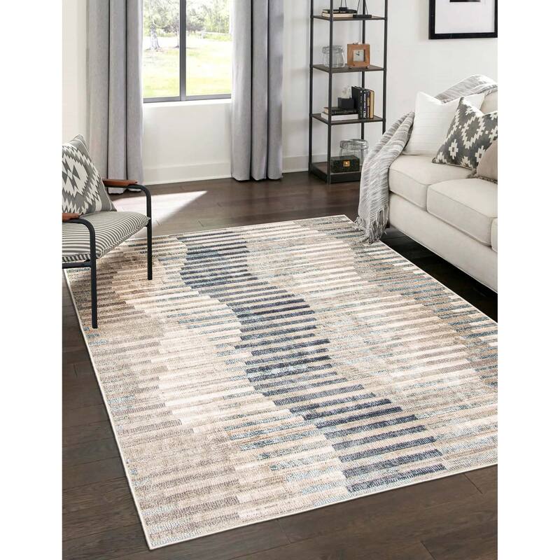 ECARPETGALLERY Machine Woven Kalliope Beige Area Rug