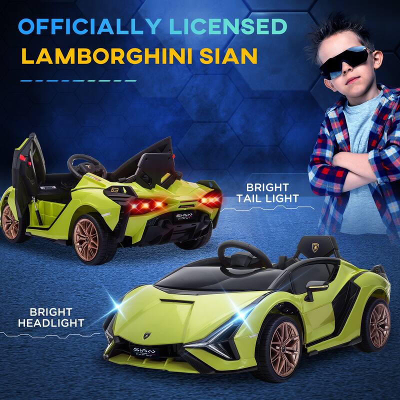 Ride on Sports Car with Seat Belts, Green Exclusive Child Car with Music, Luxury Sports Car Toy with Remote Control