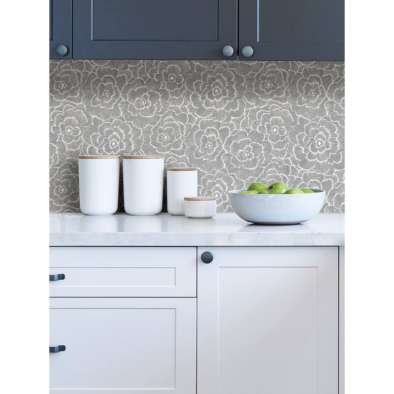 NuWallpaper Charcoal Saraya Peel & Stick Wallpaper - 20.5-in x 216-in