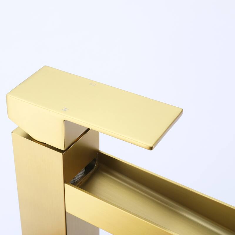 Single Handle Single Hole Bathroom Vessel Waterfall Faucet With Deckplate Included