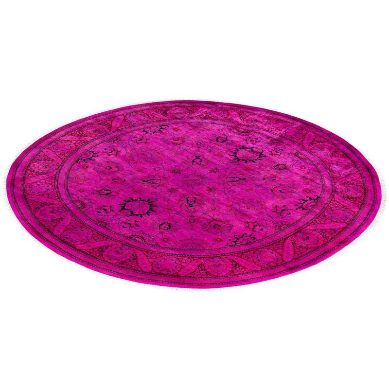 Overdyed One-of-a-Kind Hand-Knotted Area Rug - Pink - 8' 1" x 8' 1"